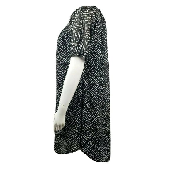 Ann Taylor Loft Dress Womens Size XS Black White Sheer Lined Short Sleeve - Picture 2 of 6